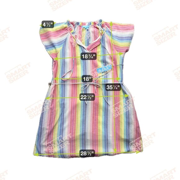 Draper James Midi Dress Womens L NEW Rainbow Striped Preppy Flutter Sleeve RSVP - Picture 2 of 8